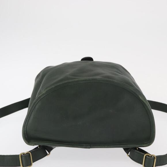 Coach Backpack Leather Green Gold Auth 160288 main image 8